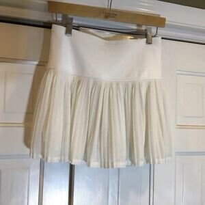 Athleta A Game Mesh Pleated Skirt Skort 13.5 White Sz XS Tennis Coquette Preppy